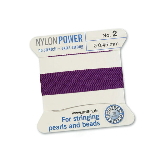 Kaufen Sie Perlen in Deutschland Amethyst Lilas Nylongarn NYLONPOWER 0.45 mm x 2 m mit Nadel (1)