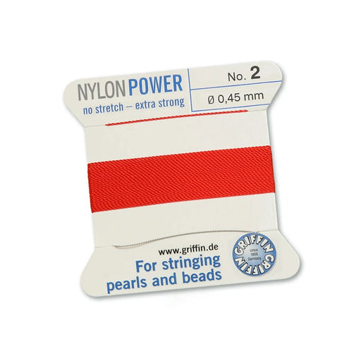 Rotes Nylongarn NYLONPOWER 0.45 mm x 2 m mit Nadel (1)