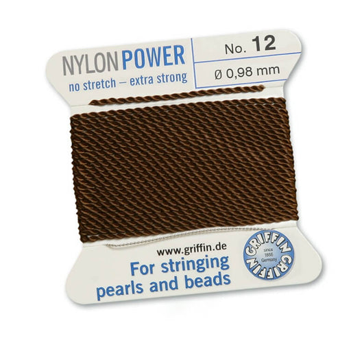 Brauner Nylonfaden – 0.98 mm – pro 2 m mit Nadel (1)