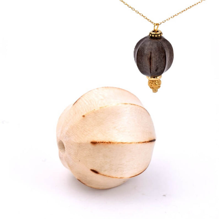 Laternenperle aus weißem Holz 20 mm – Loch: 2.5 mm (1)