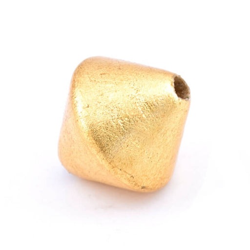 Holzperle (Doppelkegel) mit Blattgold – 30 mm – Bohrung: 3 mm (1)