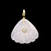 Geschnitzter muschelförmiger Quarzkristall-Anhänger – goldenes Messing und Zirkon 23 x 20 mm plus Öse (1)