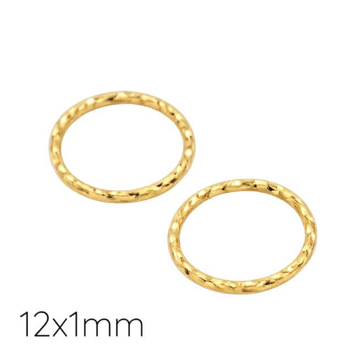 Geschlossene Biegeringe – hellgoldenes Messing gestreift – 12 x 1 mm (2)