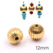 Runde gerillte goldfarbene Messingperlen – 12 mm – Loch: 1.9 mm (2)