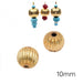 Runde gerillte goldfarbene Messingperlen – 10 mm – Loch: 2 mm (2)