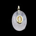 Ovaler Bergkristall-Anhänger mit Zirkonia-Öse 18 mm – Bohrung: 1.8 mm (1 Stück)