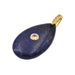 Anhänger aus Lapislazuli -Tropfenform- mit Zirkonia und Aufhängung aus goldfarbenem Messing – 35 x 20 x 9 mm (1)