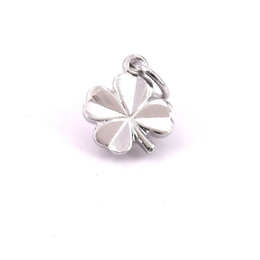 Kaufen Sie Perlen in Deutschland Anhänger Kleeblatt messingfarben Platin -11x8mm (1)