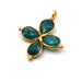 Grüner Onyx-Blumenkreuz-Anhänger 925er Silber 24 x 19 mm (1)