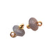 Button Rondelle Anhänger Grau Achat und GoldenBrass 10mm (2)