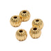 Rundperlen aus goldenem Messing geriffelt 4 mm – Loch: 1 mm (5)