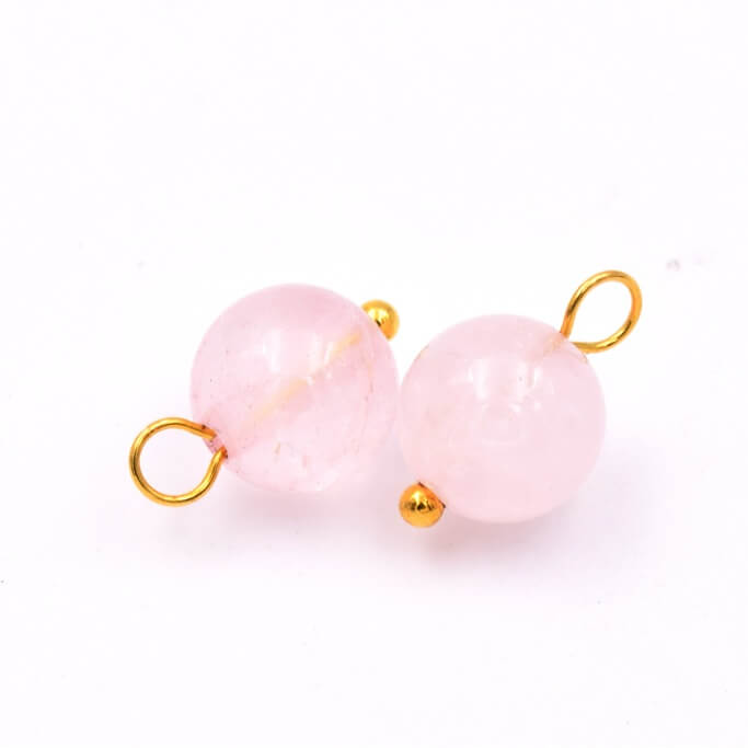 Rosenquarz-Rundperle – 8 mm – Loch: 3 mm (2)