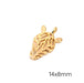 Zebra-Kopf-Anhänger Goldenes Messing 14 x 8 mm – Loch: 1 mm (1)