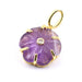 Anhänger blume mit Amethyst und goldener Messing 17 mm – Loch: 4 mm (1)