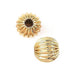 Runde gerillte Perle – 6 mm goldenes Messing – Loch: 1.5 mm (4)