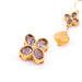 Mehrsträngige Blumen-Kreuz-Anhängerperle aus feinem vergoldetem Messing und Amethyst 11 mm (1)