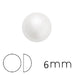 Runder Cabochon Preciosa Weiß Perleffekt 6mm (4)