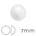 Runder Cabochon Preciosa Weiß Perleffekt 7mm (4)