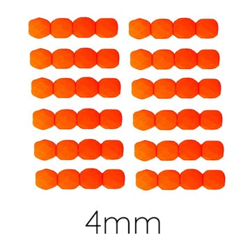 Glasschliffperlen fluo Neon - Orange - 4mm (50)