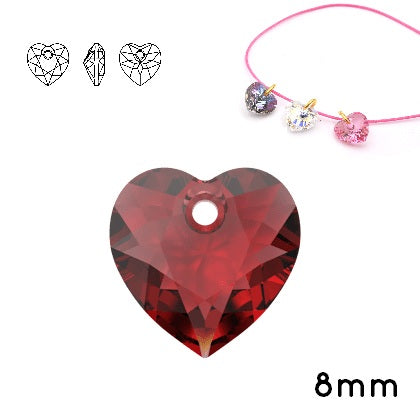 Crystal4You 6432 Anhänger Herz Farbe: Siam 8 mm (2 Stück)