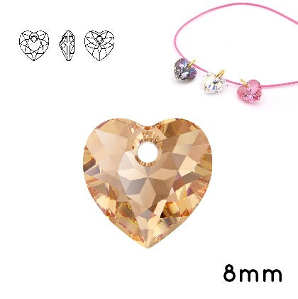 Crystal4You 6432 Anhänger Herz Farbe: Light Colorado Topaz 8 mm (2 Stück)
