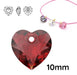 Crystal4You 6432 Anhänger Herz Farbe: Siam 10 mm (1 Stück)