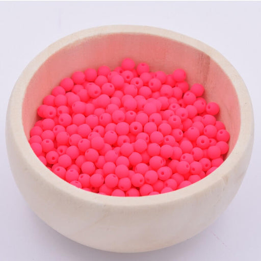 Kaufen Sie Perlen in Deutschland Tschechische runde Perlen Neon Pink 3mm (30)
