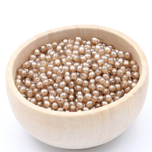 Kaufen Sie Perlen in Deutschland Tschechische runde Glasperle Transparent Pearl Hazelwood 3mm (30 Perlen)