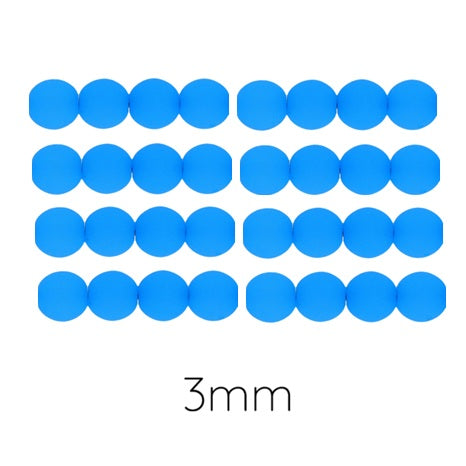 Kaufen Sie Perlen in Deutschland Tschechische runde Perlen fluo Neon electric blue Blau 3mm (30)