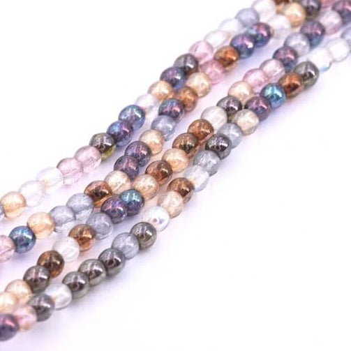 Kaufen Sie Perlen in Deutschland Glasschliffperlen Luster Mix 4mm (1 fil-100 perlen)
