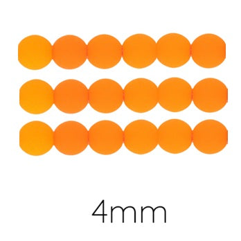 Tschechische runde Perlenfluo Neon orange 4mm (50)
