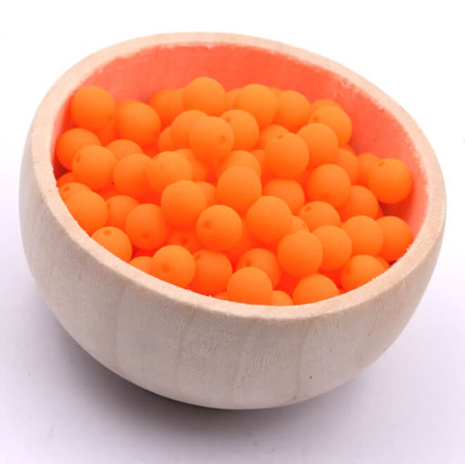 Kaufen Sie Perlen in Deutschland Neon Orange Neon Tschechische Glas Runde Perlen 6mm (50 Perlen)