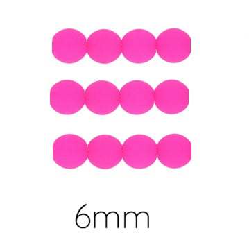 Kaufen Sie Perlen in Deutschland Tschechische runde Perlen fluo Neon pink - 6mm (50 perles)