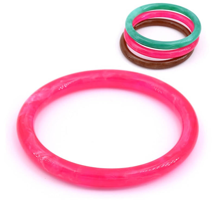 Marmorierter Neonpinker Harzarmreif 67 x 7 mm (1)