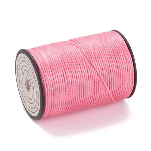 Kaufen Sie Perlen in Deutschland Brasilianische gedrehte gewachste Polyesterschnur Candy Pink 0,8 mm (50 m Spule)