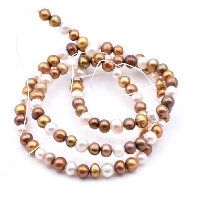 Süßwasserperlen – Topas-Kartoffel-Mix – 4–4.5 mm (1) (Strang)