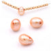 Süßwasserperlen oval Farbe: Champagner 8 x 6 mm – Loch: 0.6 mm (4 Stück)