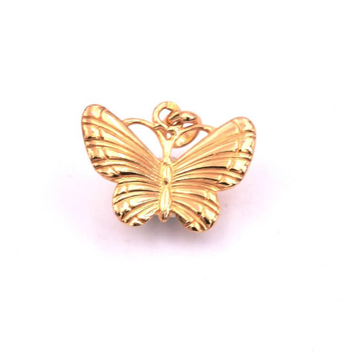 Kaufen Sie Perlen in Deutschland Anhänger Schmetterling vergoldet 3 Mikron 13x17mm (1)