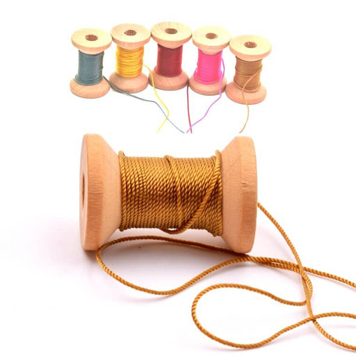 Gedrehte seidige Polyesterschnur – Bronzegold 1 mm (5 m)