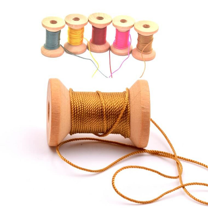 Gedrehte seidige Polyesterschnur – Bronzegold 1 mm (5 m)