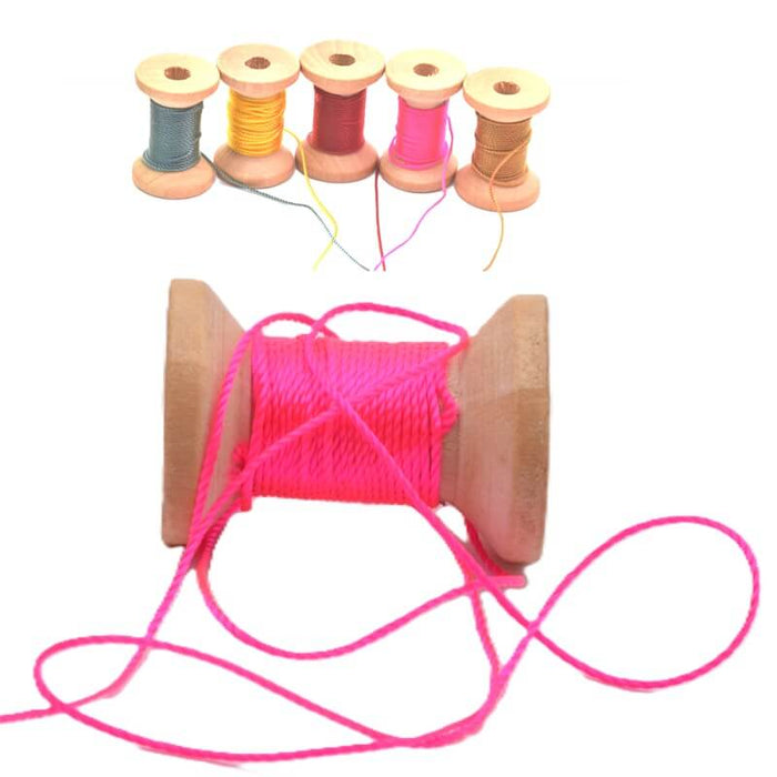 Gedrehte seidige Polyesterschnur – Neonpink 1 mm (5 m)