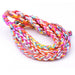 Polyester-Flechtkordel – 4 mm rosa weiß blau und gelb (50 cm)