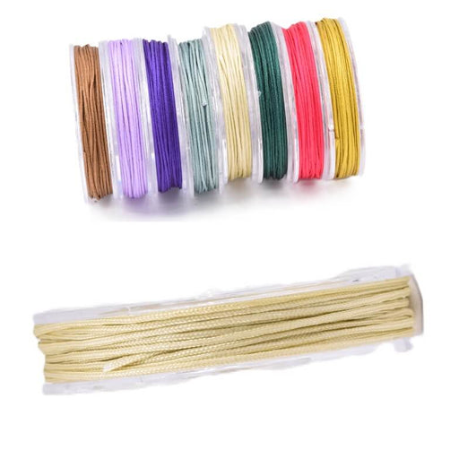 Kaufen Sie Perlen in Deutschland Geflochtene Nylonschnur – 0.8 mm – Beige – 8-m-Spule (1)