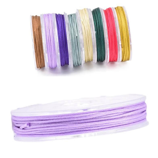 Kaufen Sie Perlen in Deutschland Geflochtene Nylonschnur – 0.8 mm – Parma-Violett – 8-m-Spule (1)