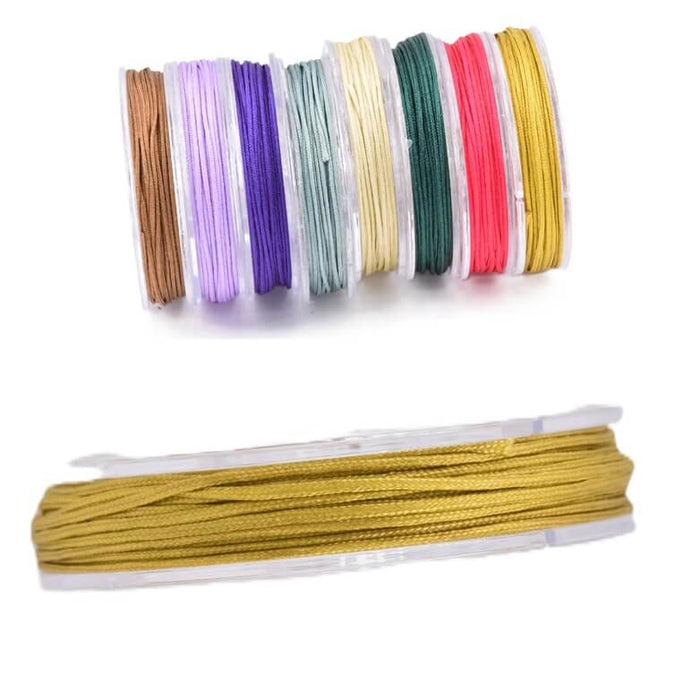 Geflochtene Nylonschnur – 0.8 mm – Ocker-Bronze – 8-m-Spule (1)