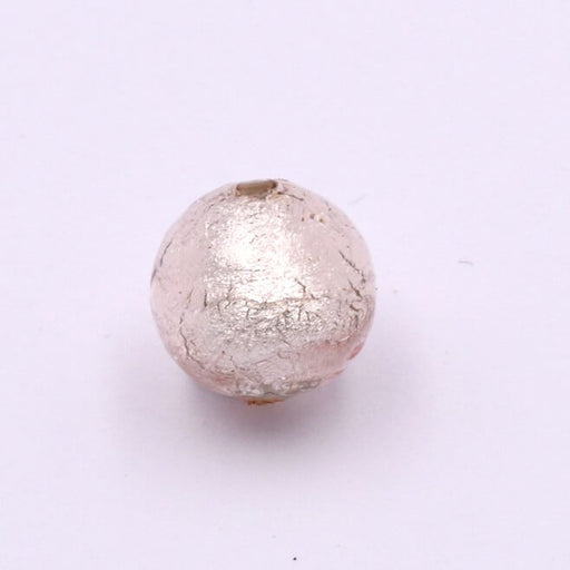 Murano-Rundperle Champagner und Silber - 10 mm (1)