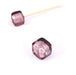 Würfelförmige Muranoperle aus dunklem Amethyst und Silber 6 x 6 mm (1)