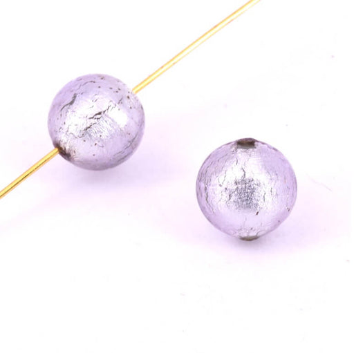 Kaufen Sie Perlen in Deutschland Runde Muranoperle rosa antiksilber 12mm (1)