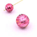 Runde Murano-Rubin- und Silberperle 12 mm (1)
