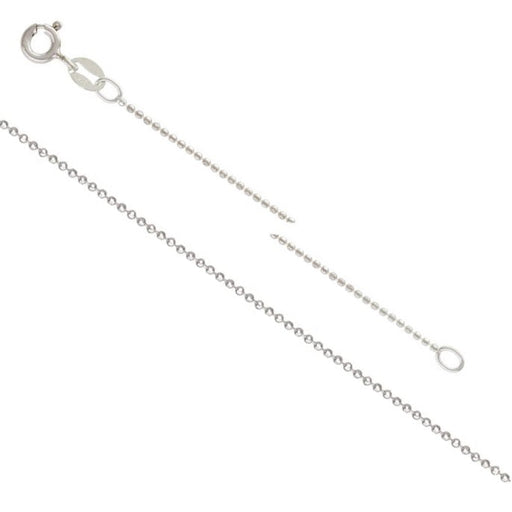 Halskette Kette mit facettierten Perlen und Verschluss Sterling Silber - 1mm - 46cm (1)